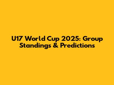 U17 World Cup 2025: Group Standings & Predictions