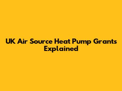 UK Air Source Heat Pump Grants Explained