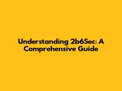 Understanding 2b65ec: A Comprehensive Guide