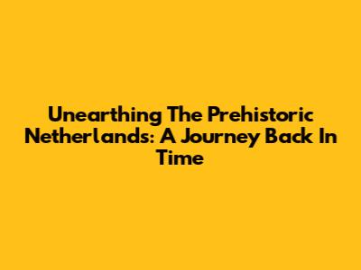 Unearthing The Prehistoric Netherlands: A Journey Back In Time