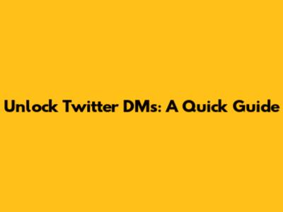 Unlock Twitter DMs: A Quick Guide