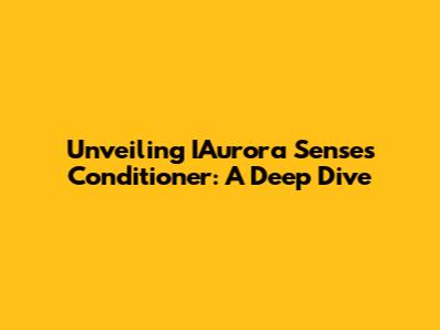 Unveiling IAurora Senses Conditioner: A Deep Dive