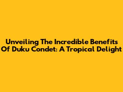 Unveiling The Incredible Benefits Of Duku Condet: A Tropical Delight