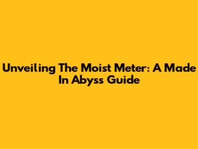 Unveiling The Moist Meter: A Made In Abyss Guide