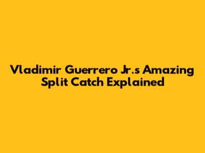 Vladimir Guerrero Jr.'s Amazing Split Catch Explained