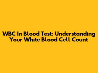 WBC In Blood Test: Understanding Your White Blood Cell Count
