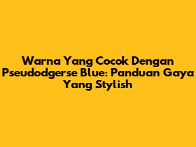 Warna Yang Cocok Dengan Pseudodgerse Blue: Panduan Gaya Yang Stylish
