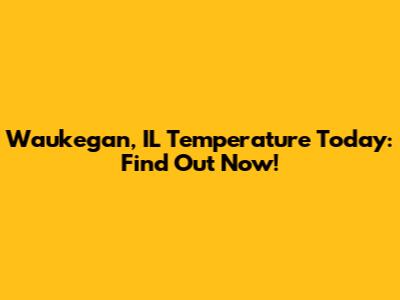 Waukegan, IL Temperature Today: Find Out Now!
