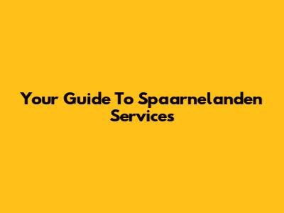 Your Guide To Spaarnelanden Services