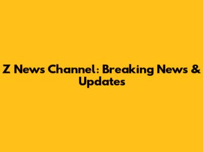Z News Channel: Breaking News & Updates