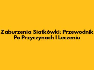 Zaburzenia Siatkówki: Przewodnik Po Przyczynach I Leczeniu